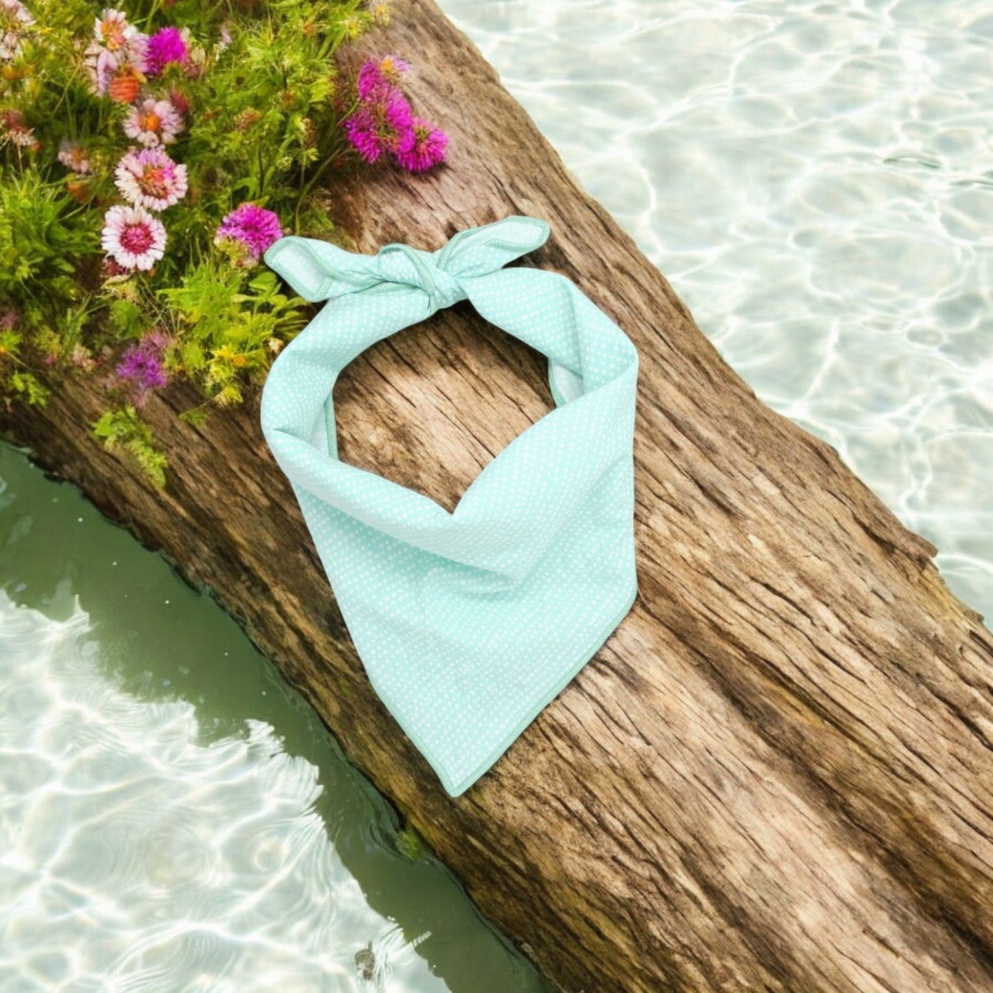 Mint Ditsy Dots Dog Bandana