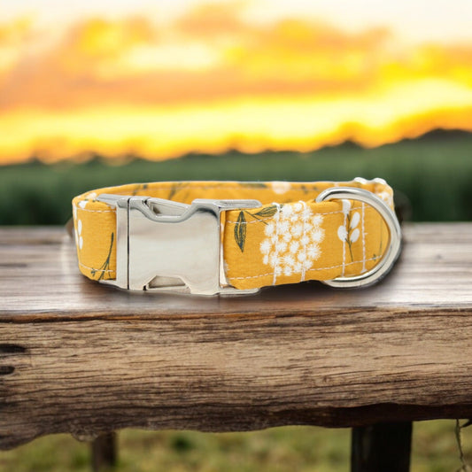 Mustard Floral Dog Collar