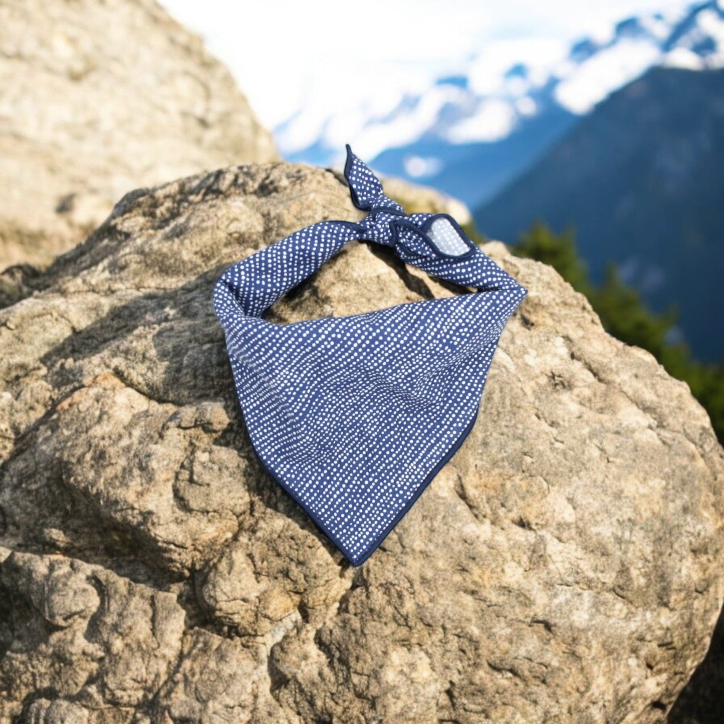 Navy Blue Ditsy Dots Dog Bandana