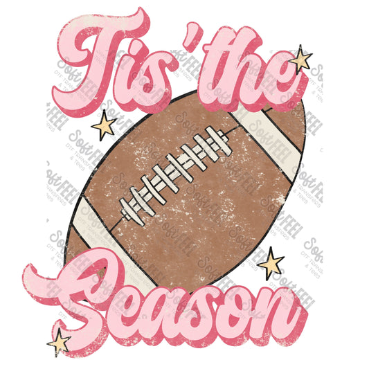 Tis' The Season - Fall Football / Retro Grunge - Direct To Film Transfer / DTF - Heat Press Clothing Transfer