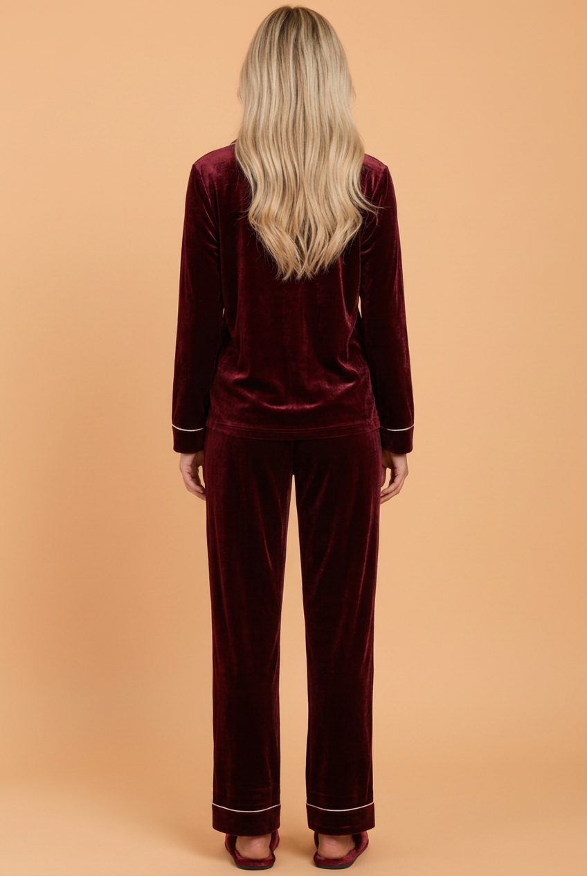 Velvet Long Sleeve Top & Pants Lounge Set