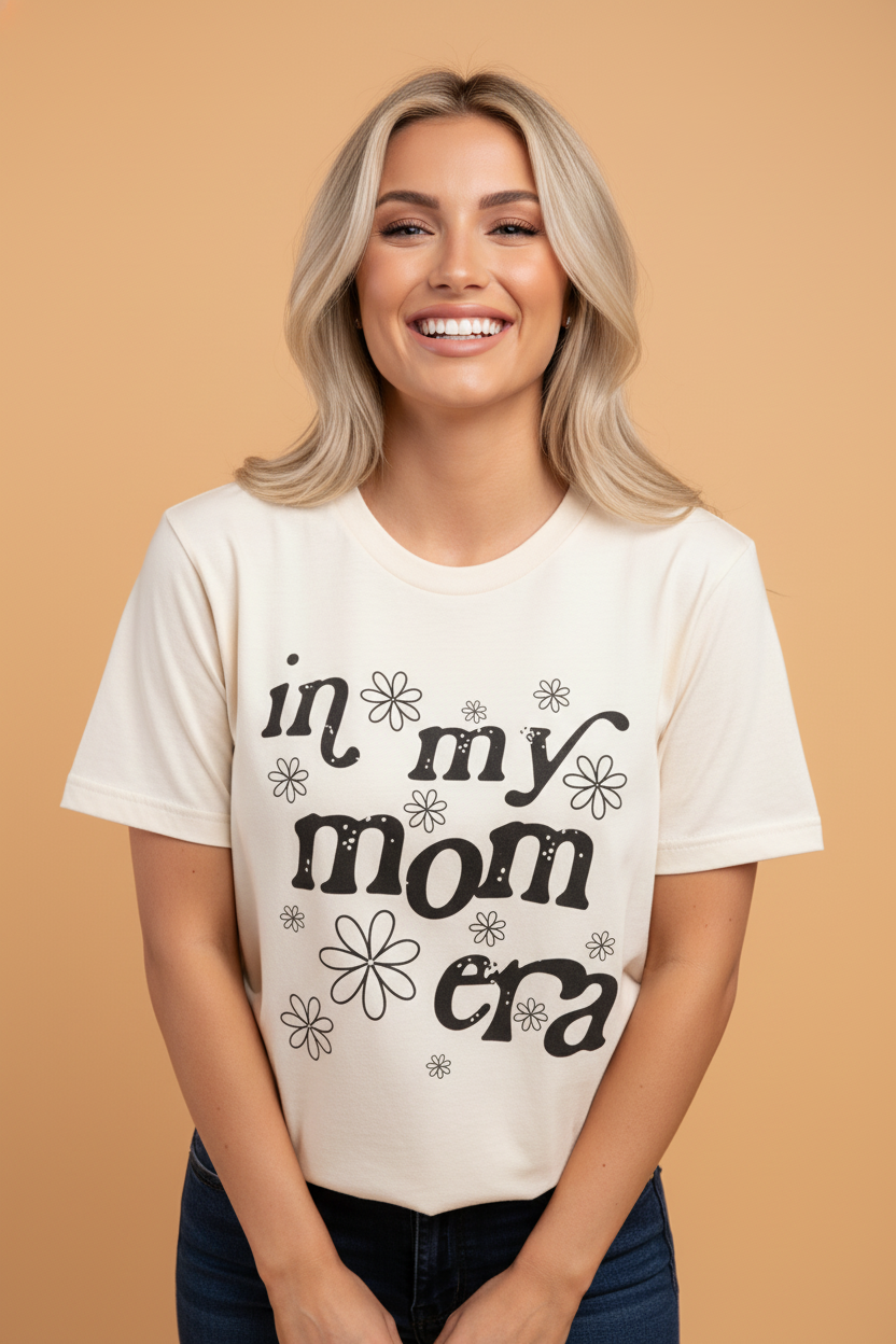 Graphic In My Mom Era Loose Casual Tee