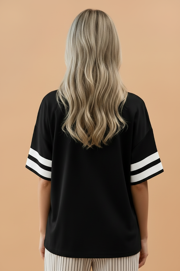 Varsity Stripe Crew Neck Short Sleeve T-Shirt