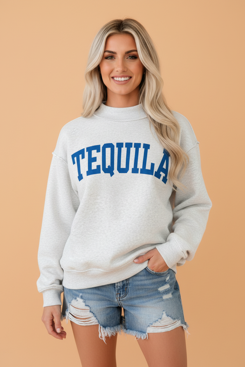 TEQUILA/HUNGOVER Reversible Mock Neck Sweatshirt