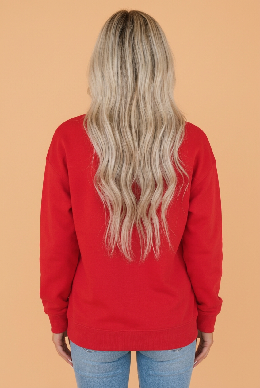 Christmas Holly Jolly Embroidered Letter Sweatshirt