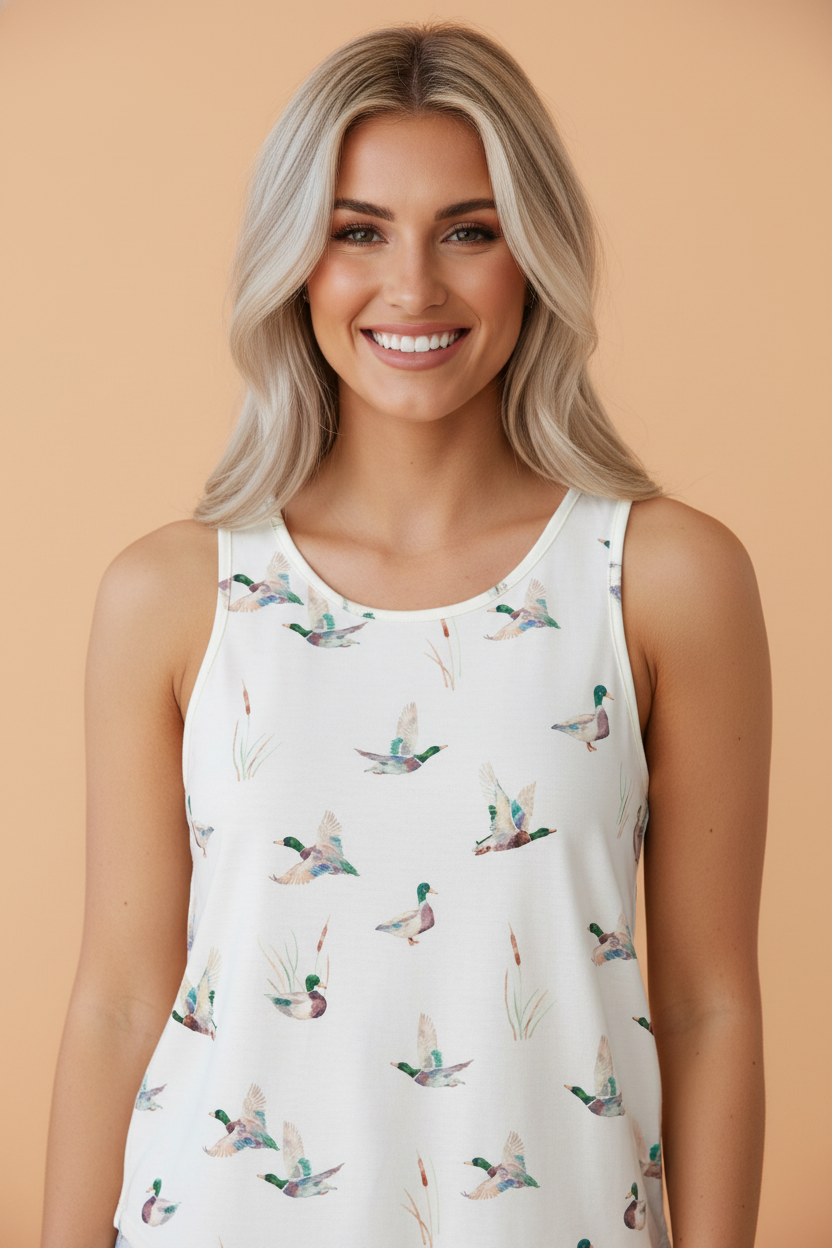 Western Mallard Round Neck Tank Top