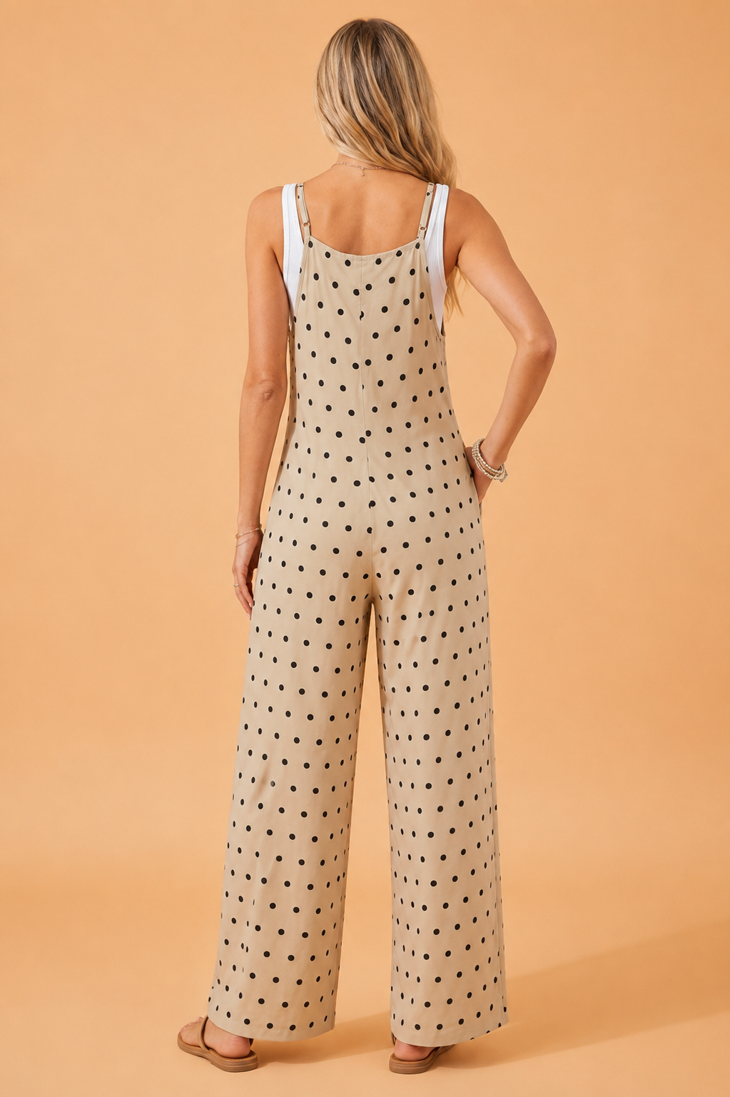 Polka Dot & Floral Spaghetti Strap Jumpsuit