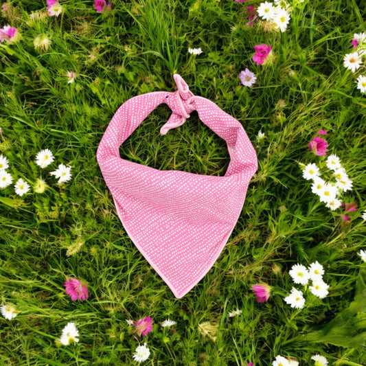 Pink Ditsy Dots Dog Bandana