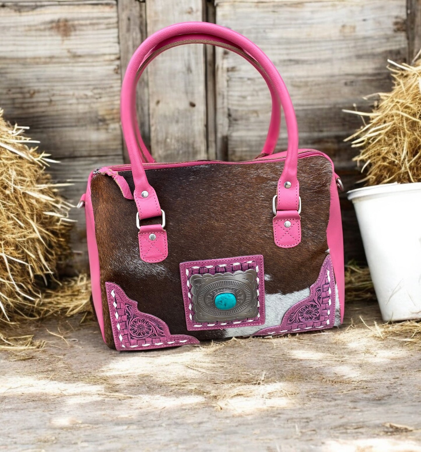 Pink Speedy Cowhide Conchos