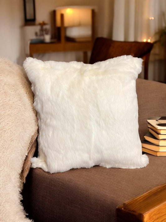 18" White Rabbit Pillow