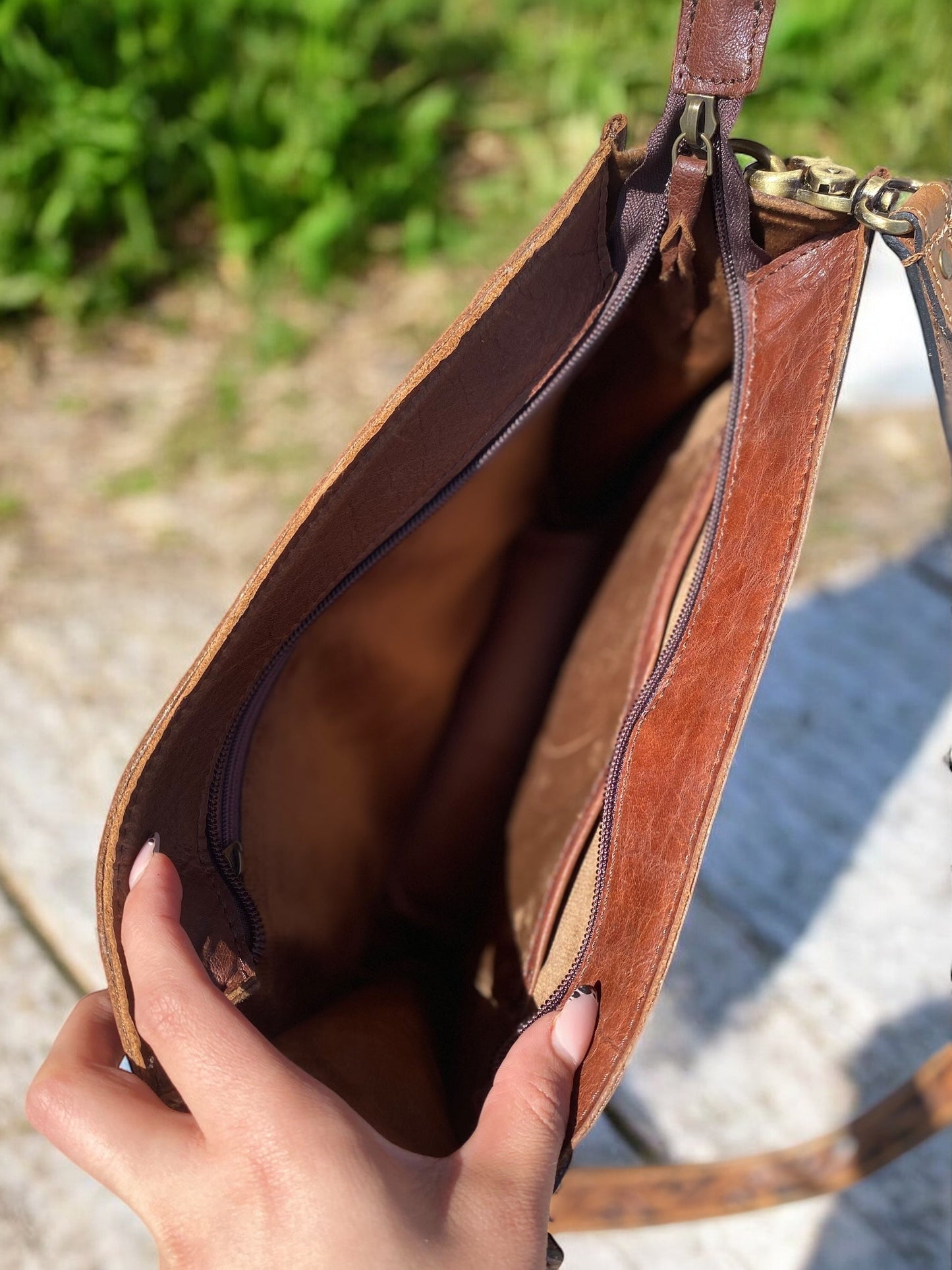 Highland Cow Tooled Leather Crossbody