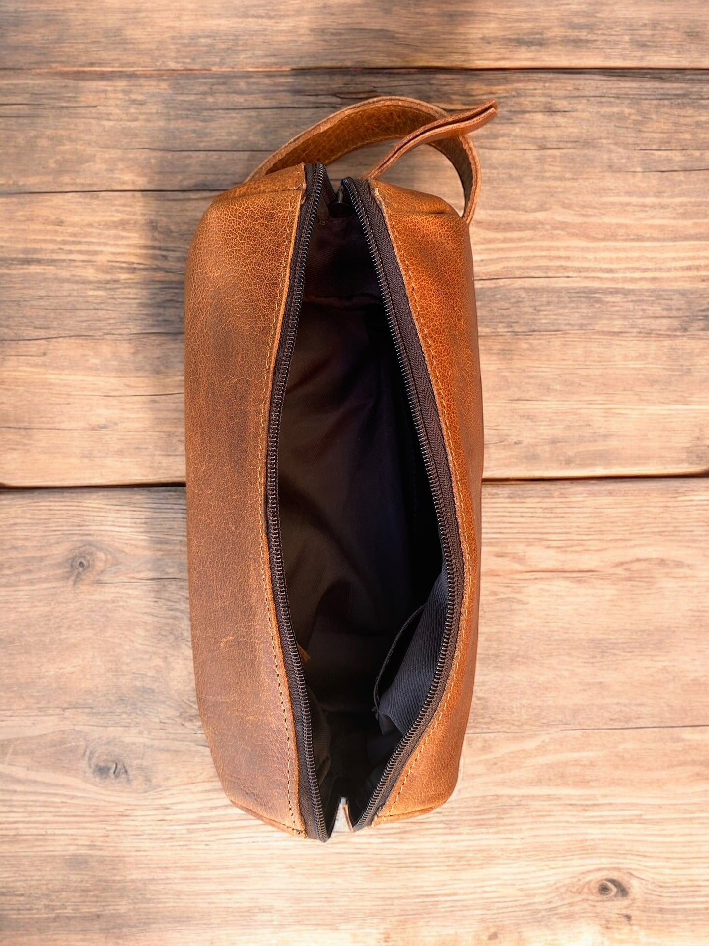 Grain Full Leather Toiletry Bag  