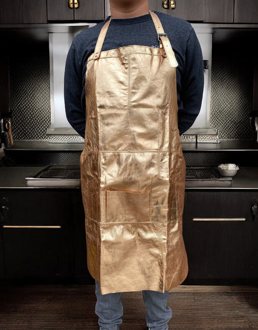 Gold Foil Leather Apron