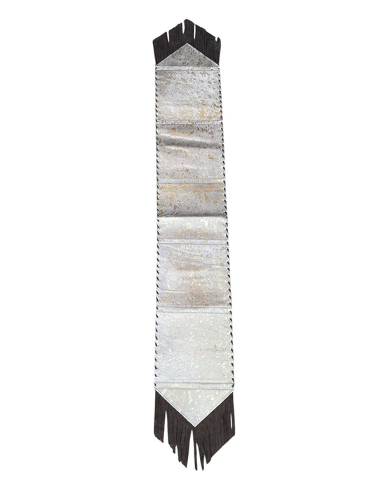 Gold Acid Wash Cowhide Table Runner (T05)