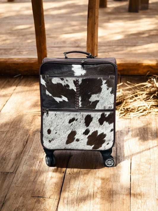 Medium Cowhide & Leather Rolling Suitcase
