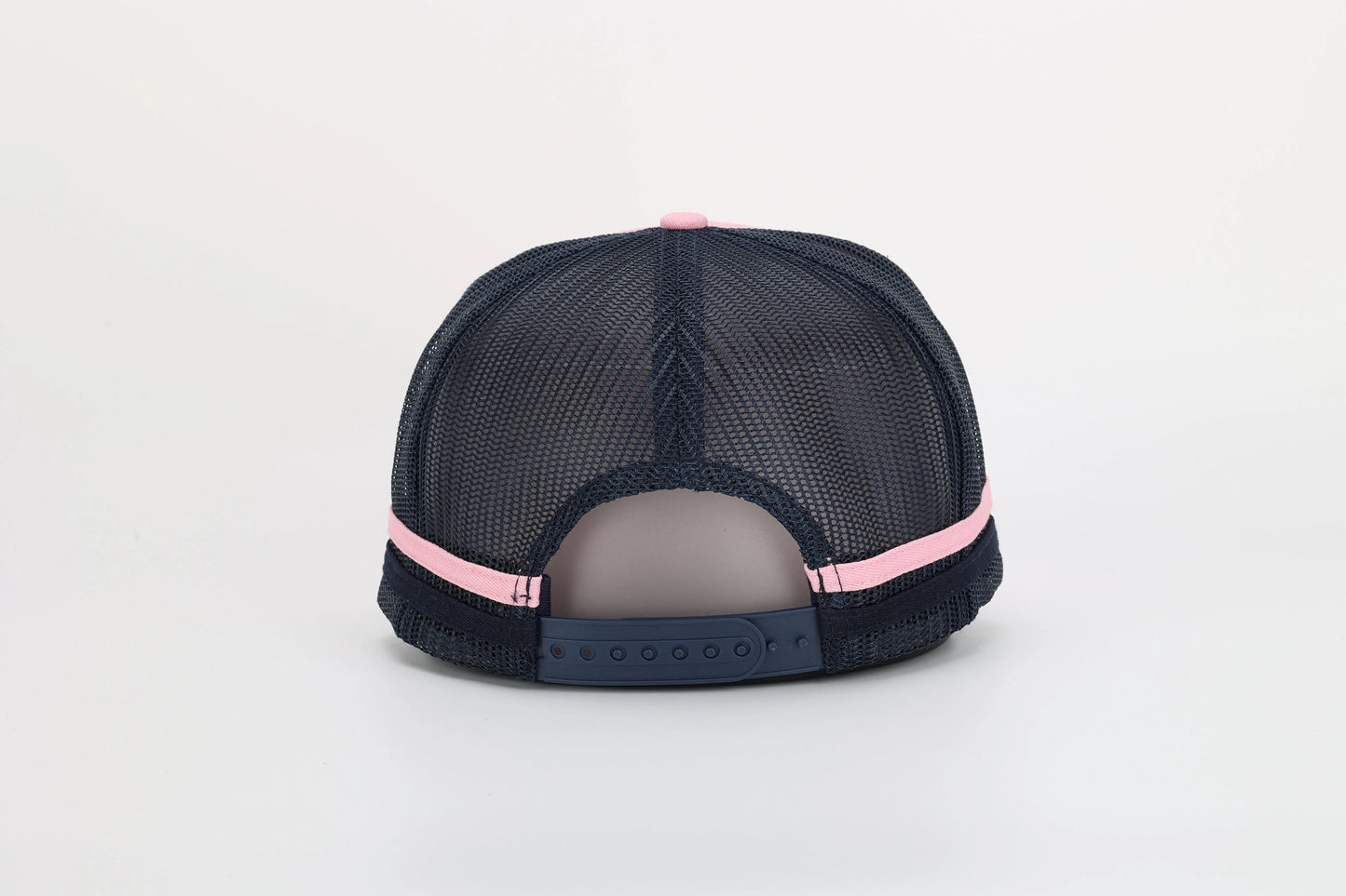Neon Spur Logo Pink & Navy Stripe Trucker Hat