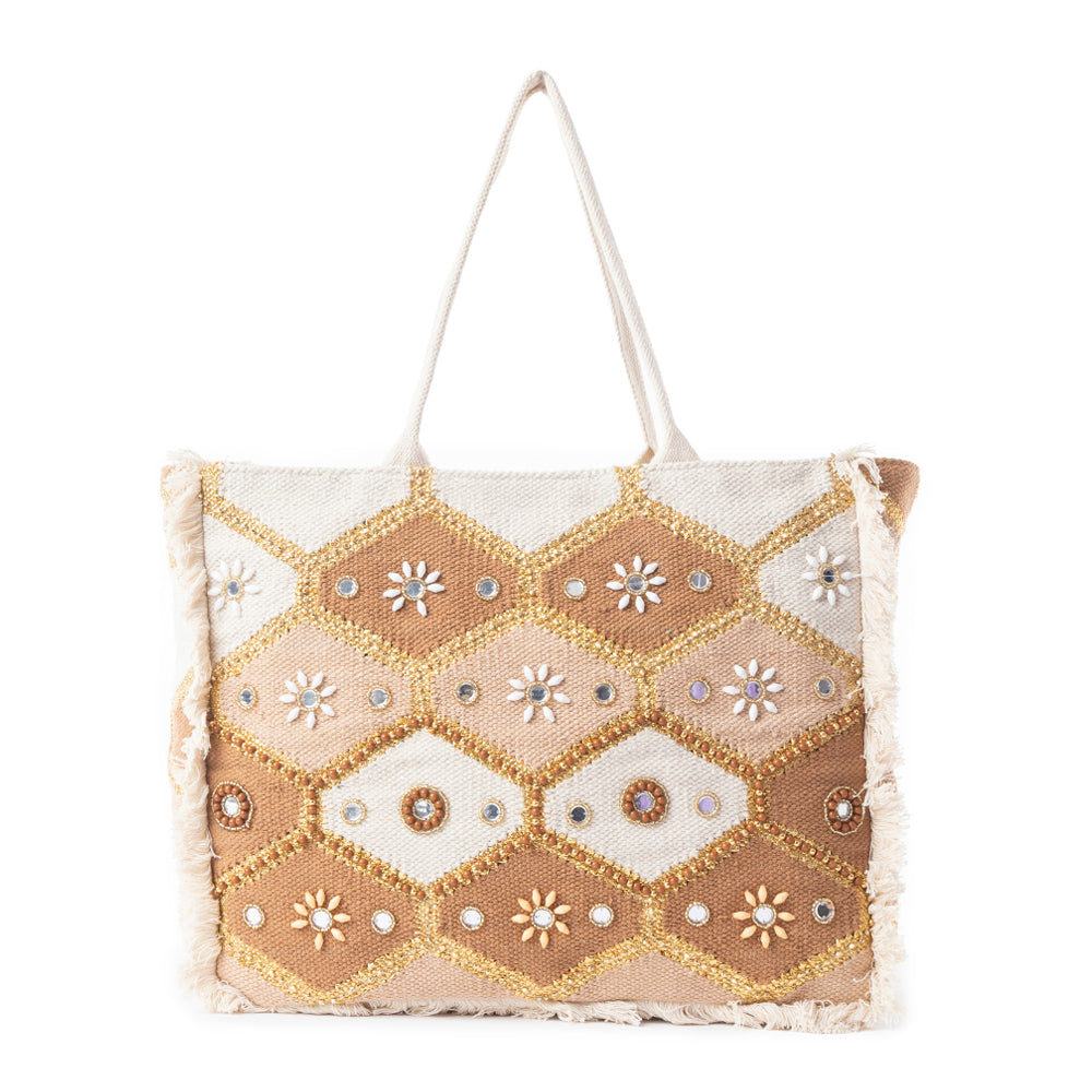 Sonoran Starlight Weekender Bag In Brown & White