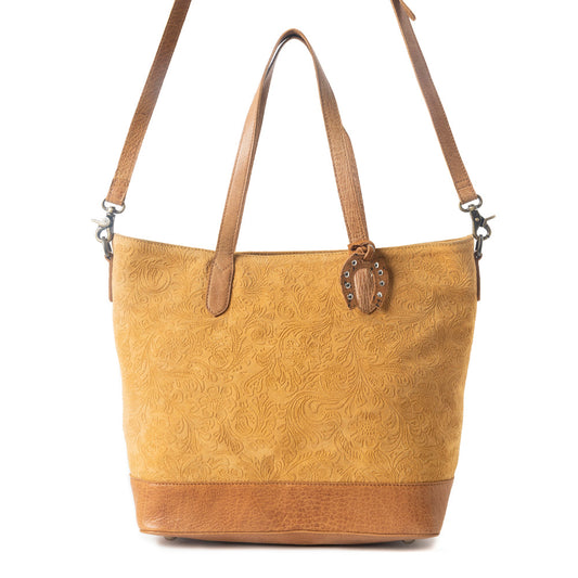 Amber Dune Leather Bag in Rustic Mustard