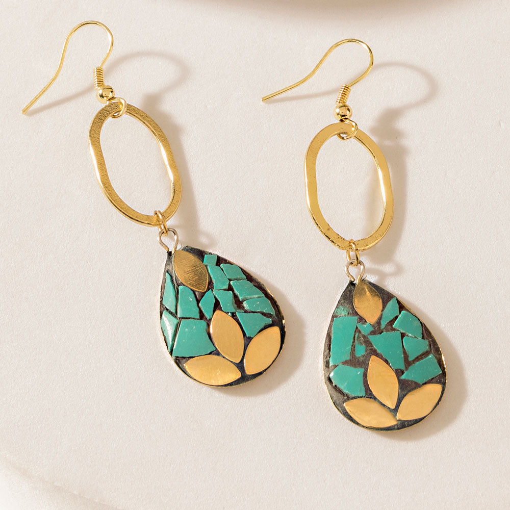 Myra Verdestone Earrings in Desert Teal