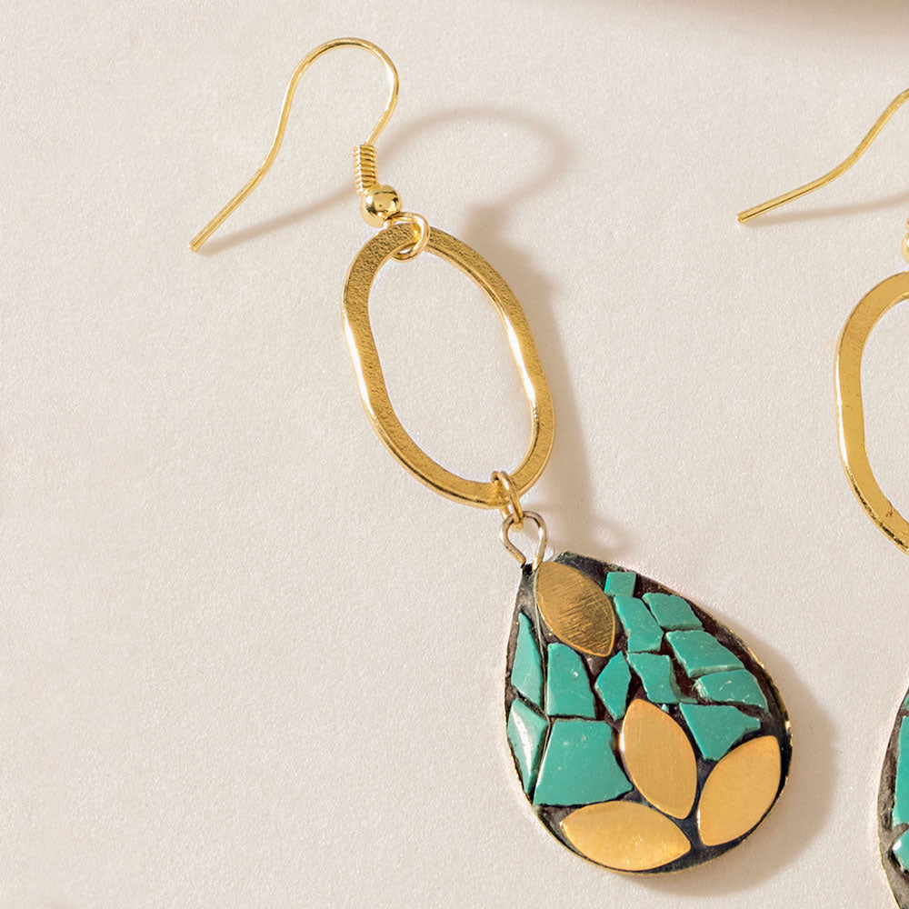 Myra Verdestone Earrings in Desert Teal