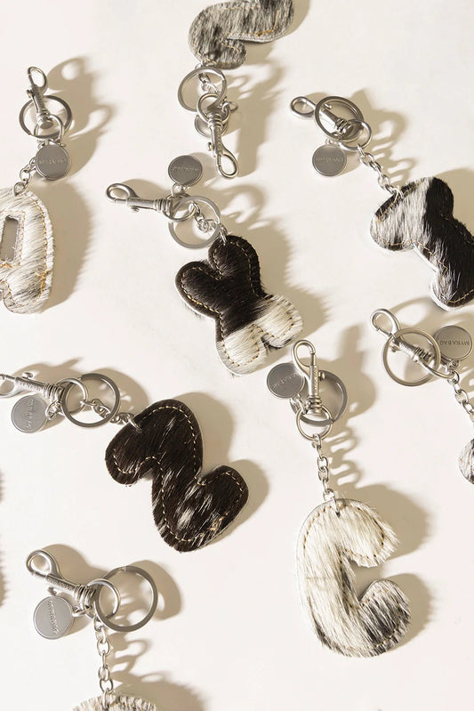Alpha Hairon Bag Charm in Black & White