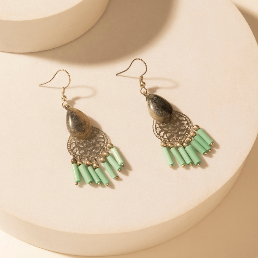 Myra Cantina Turquoise Earrings in Night Silver