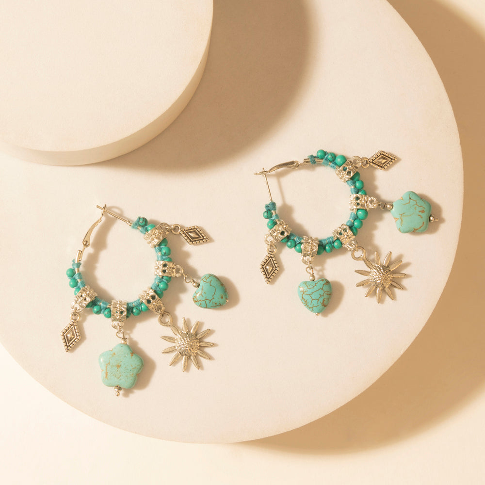 Myra Sunchrome Charm Hoop Earrings in Bloom Blue