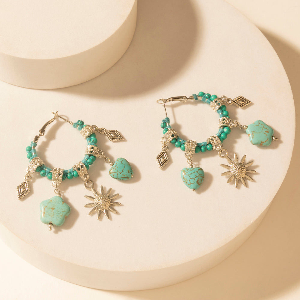Myra Sunchrome Charm Hoop Earrings in Bloom Blue