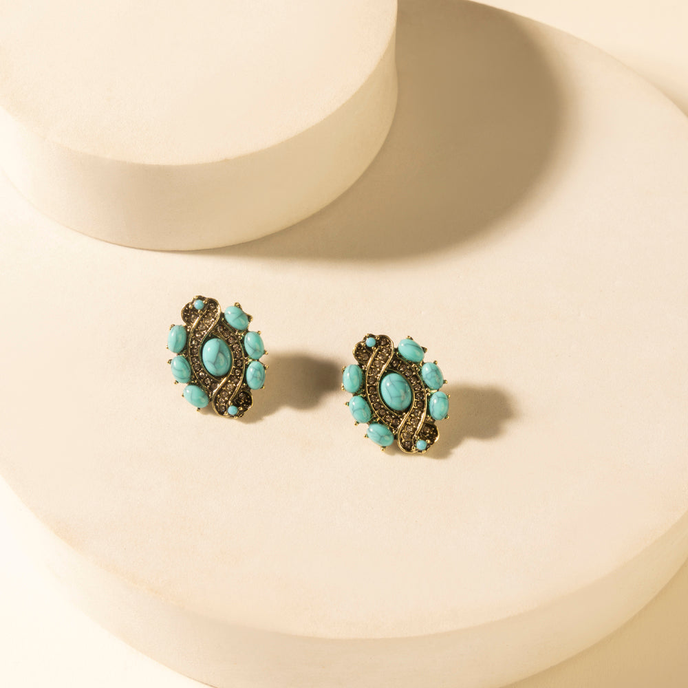 Myra Sage Wind Studs in Desert Turquoise