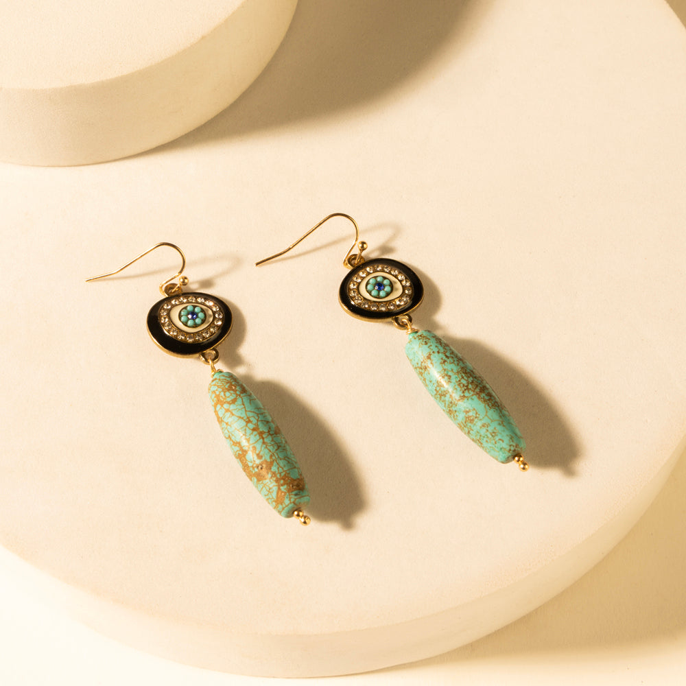 Myra Trail Halo Earrings in Turquoise Stone