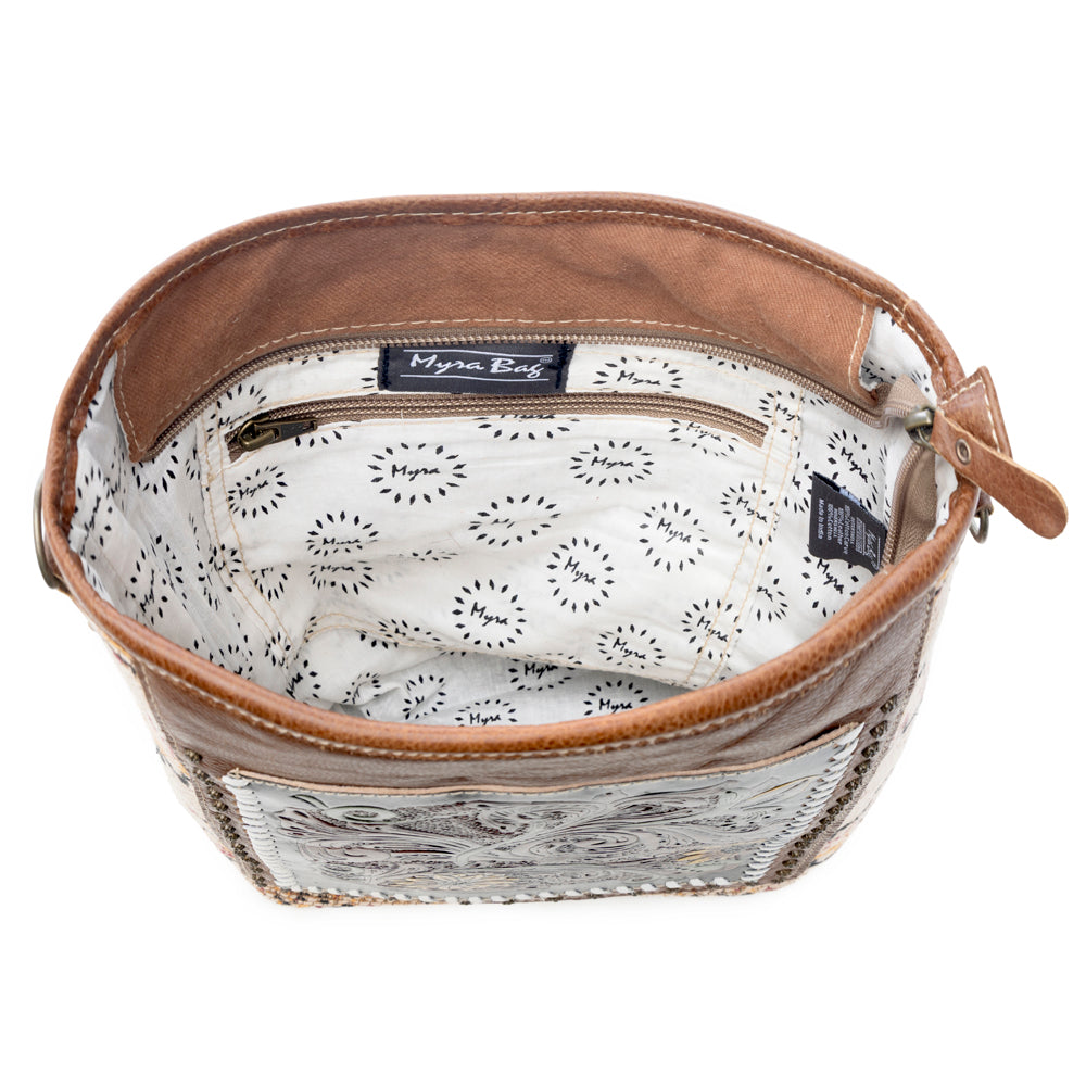 Floral Embers Hand-Tooled Bag
