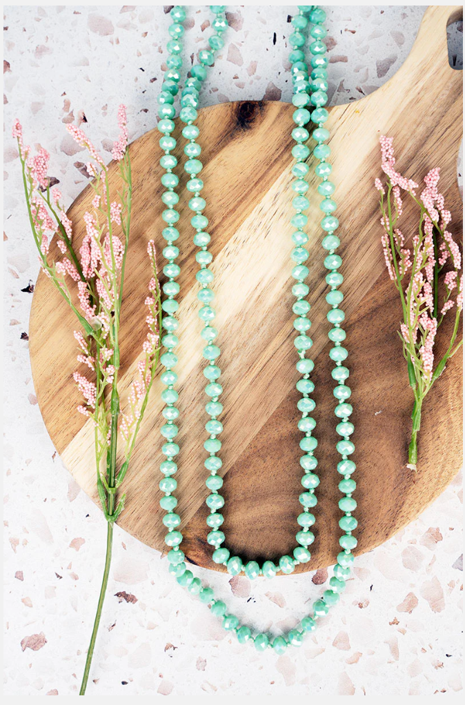 Light Turquoise Taryn Beaded Endless Necklace