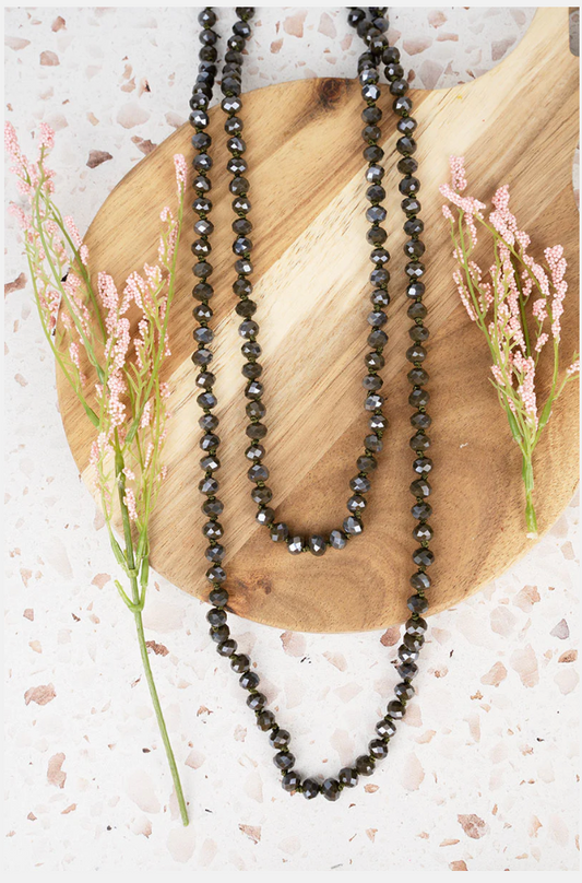 Smoke Gray Taryn Beaded Endless Necklace