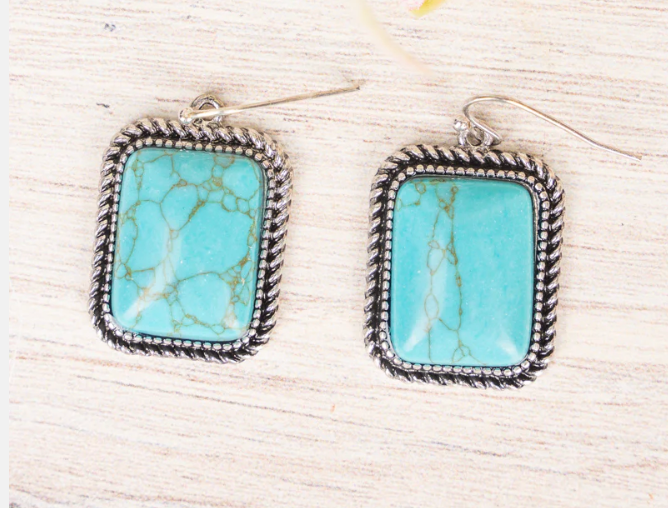 Turquoise Hillside Lake Earrings