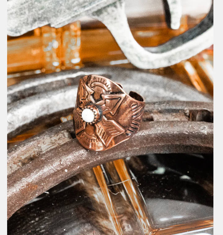 White Arrow Hill Burnished Coppertone Ring