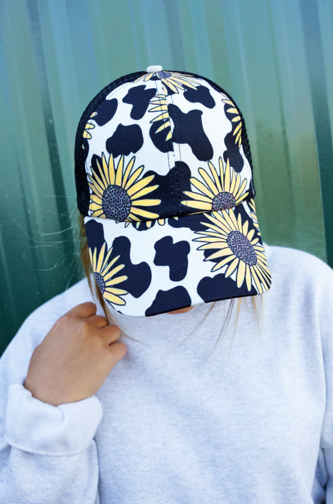 SUNFLOWER SUE MESH PONYTAIL CAP