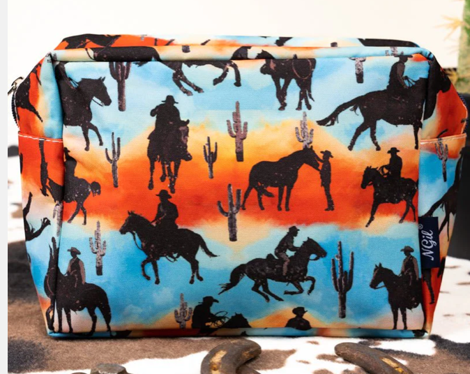 Riding into the Sunset Cosmetic Case