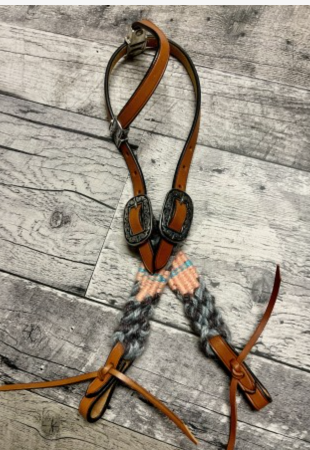 Coral Mohair Headstall