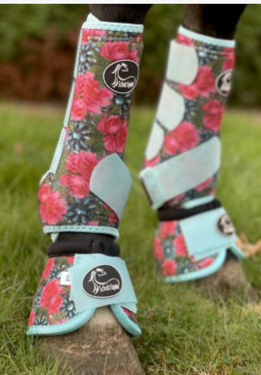2 Pack Turquoise Flower Sport Boot