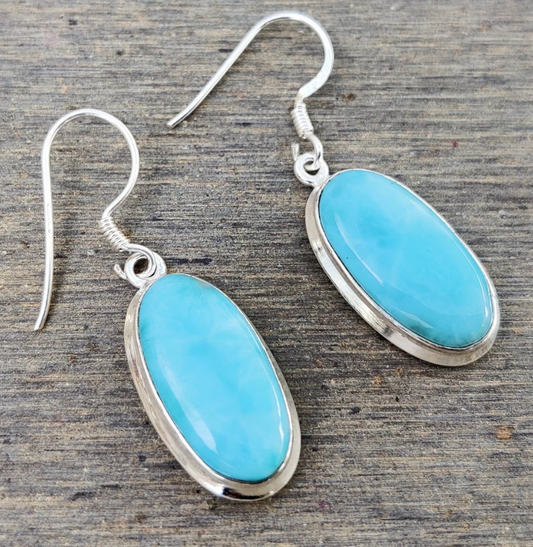 Larimar 925 Silver Earrings