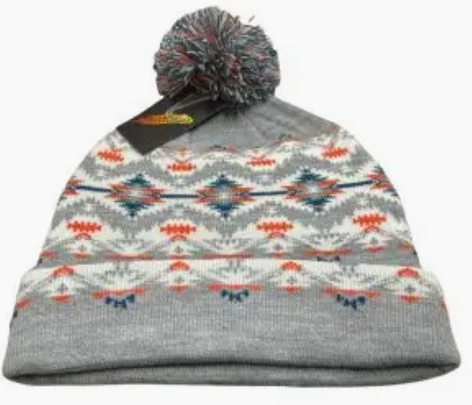 Light Grey Pom Stocking Hat