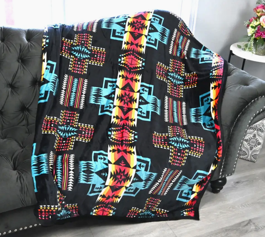 Plush Aztec Blanket Full Size