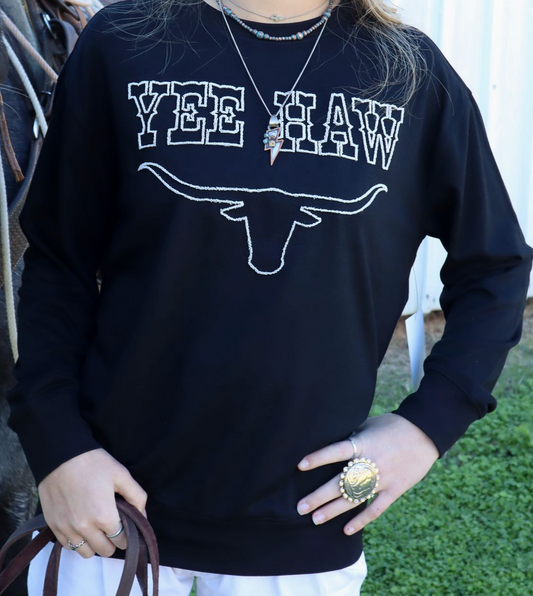 Yes Haw toothbrush Embroidery Sweatshirt