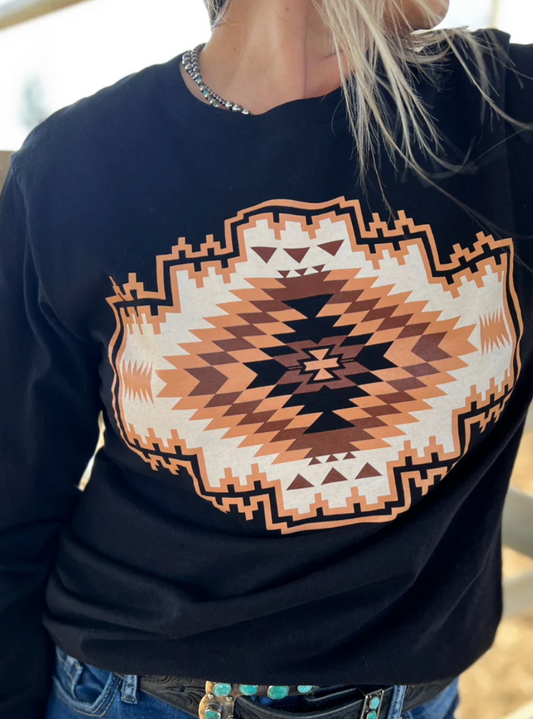 Navajo Rug Log Sleeve Tee