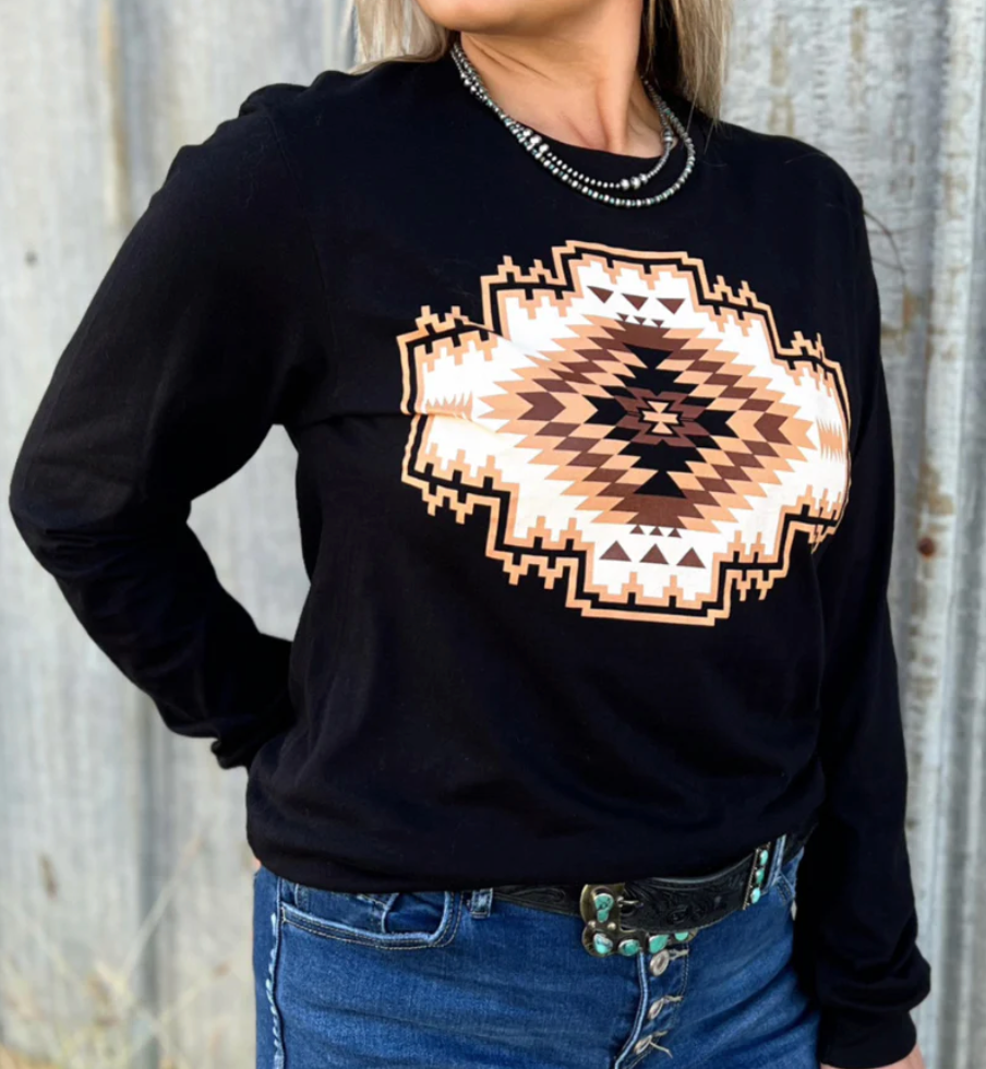 Navajo Rug Log Sleeve Tee