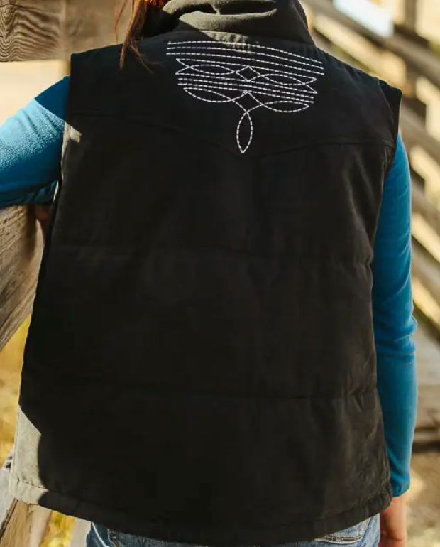 Puffer With Aztec Lining Boot Stitch Vest