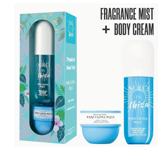 Solo En Ibiza Tropical Dual Set Body Cream & Fragrance Mist Set
