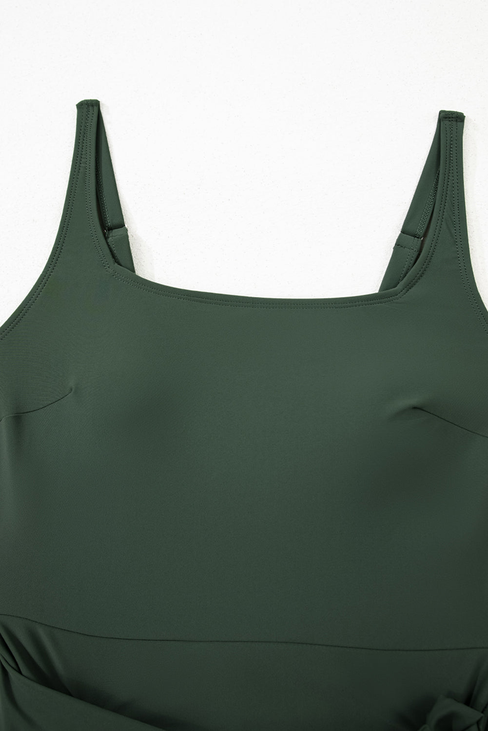 Side Tied Waist Square Neck A-line Swim Dress
