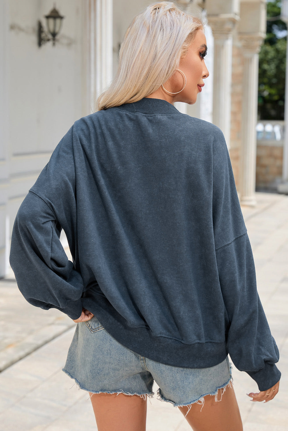 Mineral Wash Drop Shoulder Crewneck Sweatshirt