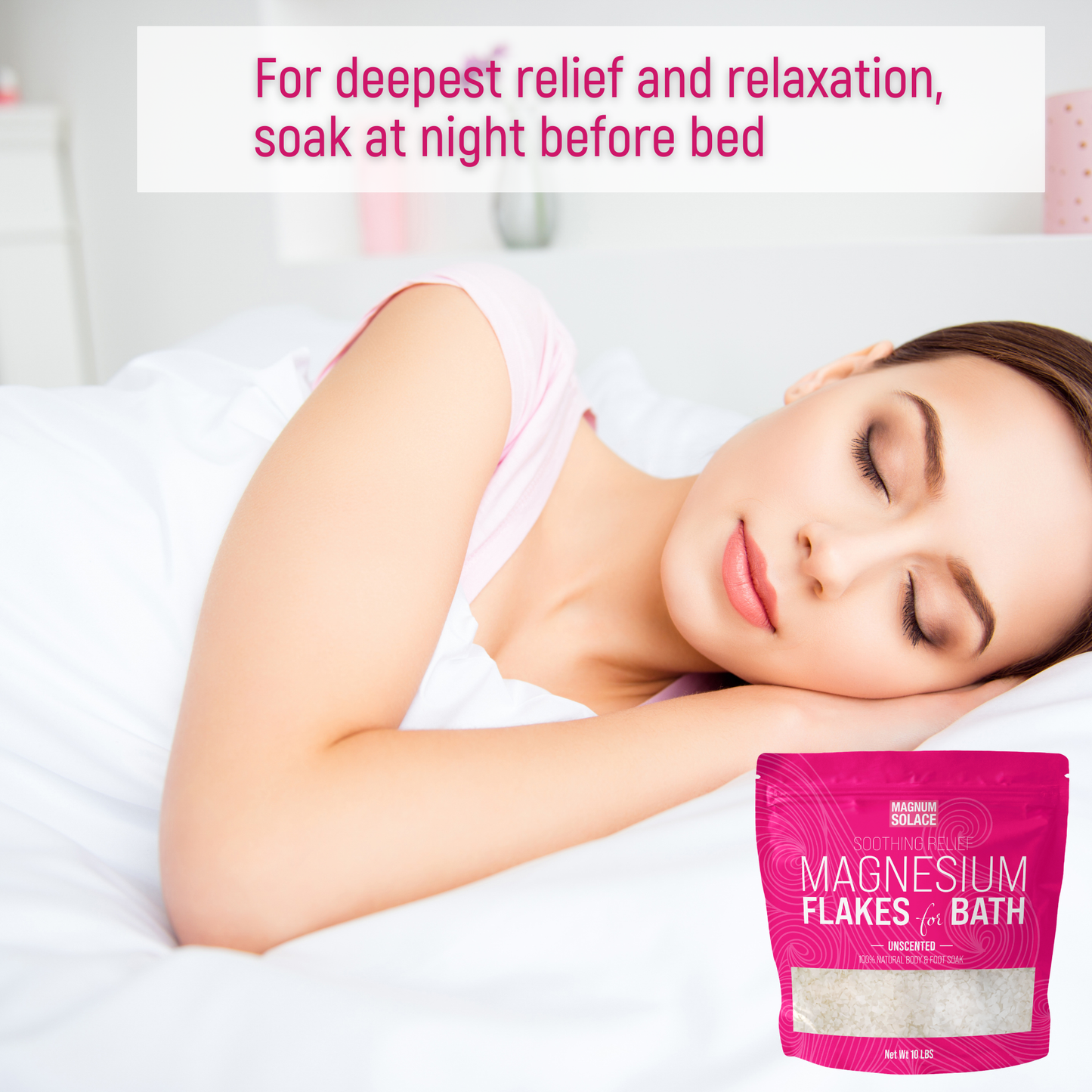 Magnesium Bath Flakes Pink Edition, Dead Sea Bath Salts, Uns